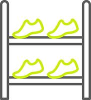 zapato estante línea dos color icono vector