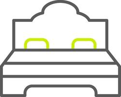 Double Bed Line Two Color Icon vector
