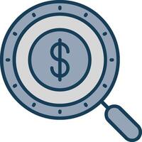 Magnifying Glass Line Filled Grey Icon vector