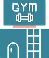 gimnasio glifo icono de dos colores vector