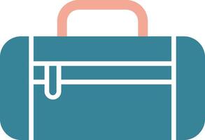 Duffle Bag Glyph Two Color Icon vector