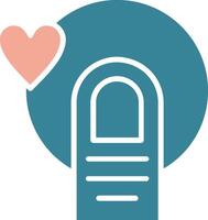 Heart Glyph Two Color Icon vector