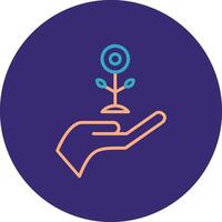 Eco Care Line Two Color Circle Icon vector