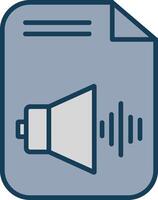 Audio File Line Filled Grey Icon vector
