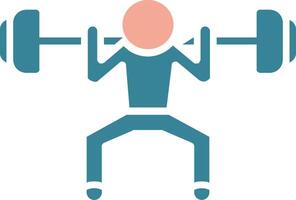 Weight Lifting Glyph Two Color Icon vector
