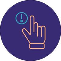 Hand Alert Line Two Color Circle Icon vector