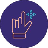Drag Line Two Color Circle Icon vector