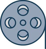 Film Reel Line Filled Grey Icon vector