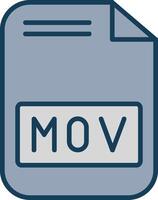 Mov File Line Filled Grey Icon vector