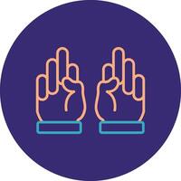 Hands Line Two Color Circle Icon vector