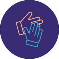 Clapping Line Two Color Circle Icon vector