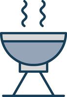 Grill Line Filled Grey Icon vector