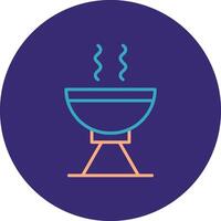 Grill Line Two Color Circle Icon vector