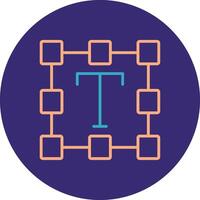 Typographic Line Two Color Circle Icon vector