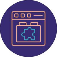 Plugins Line Two Color Circle Icon vector