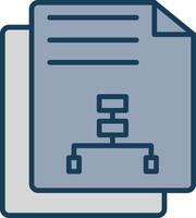 Document Line Filled Grey Icon vector