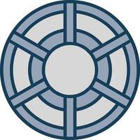 Color Wheel Line Filled Grey Icon vector