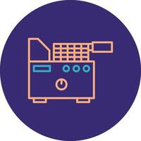 Electric Fryer Line Two Color Circle Icon vector