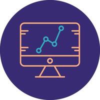 Stats Line Two Color Circle Icon vector