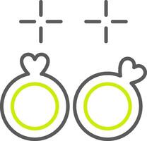 Wedding Rings Line Two Color Icon vector