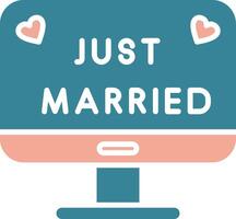 Just Married Glyph Two Color Icon vector