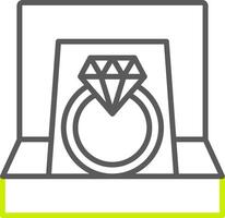 Diamond Ring Line Two Color Icon vector