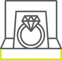 línea de anillo de diamantes icono de dos colores vector