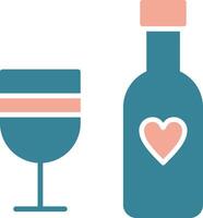 Wine Bottle Glyph Two Color Icon vector