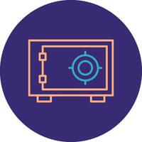 Safebox Line Two Color Circle Icon vector