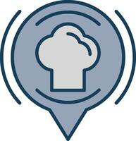 Chef Line Filled Grey Icon vector