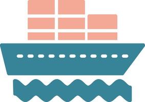 Container Ship Glyph Two Color Icon vector