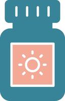 Sun Block Glyph Two Color Icon vector
