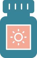 Sun Block Glyph Two Color Icon vector