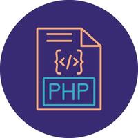 php línea dos color circulo icono vector