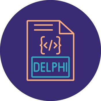 Delphi Line Two Color Circle Icon vector