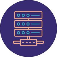 Server Line Two Color Circle Icon vector