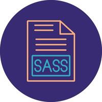 Sass Line Two Color Circle Icon vector