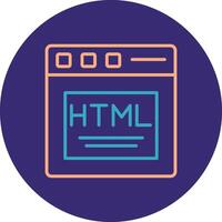Html Line Two Color Circle Icon vector