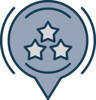 Star Line Filled Grey Icon vector