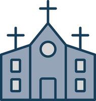 Church Line Filled Grey Icon vector