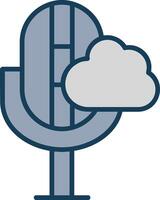 Cloud Line Filled Grey Icon vector