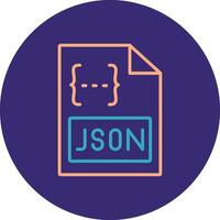 json línea dos color circulo icono vector