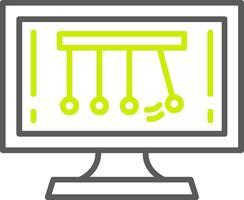Newtons Cradle Line Two Color Icon vector