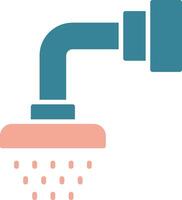 cabezal de ducha glifo icono de dos colores vector