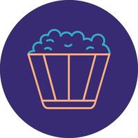 Popcorn Line Two Color Circle Icon vector