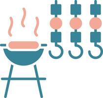Bbq Glyph Two Color Icon vector
