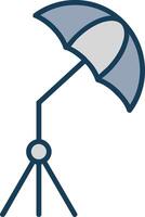 Umbrella Line Filled Grey Icon vector