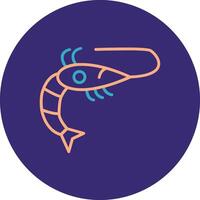 Shrimp Line Two Color Circle Icon vector