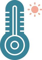 Thermometer Glyph Two Color Icon vector