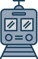 Train Line Filled Grey Icon vector